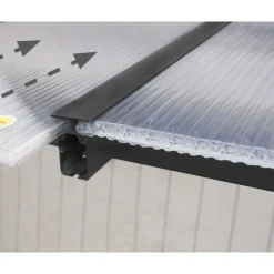 Canopia Pergole*Olympia Pergola Addossata in Alluminio 3X9.8 m Grigio