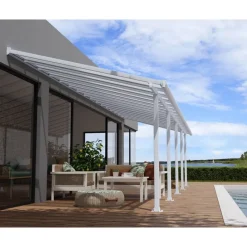 Canopia Pergole*Olympia Pergola Addossata in Alluminio 3X9.8 m Bianco