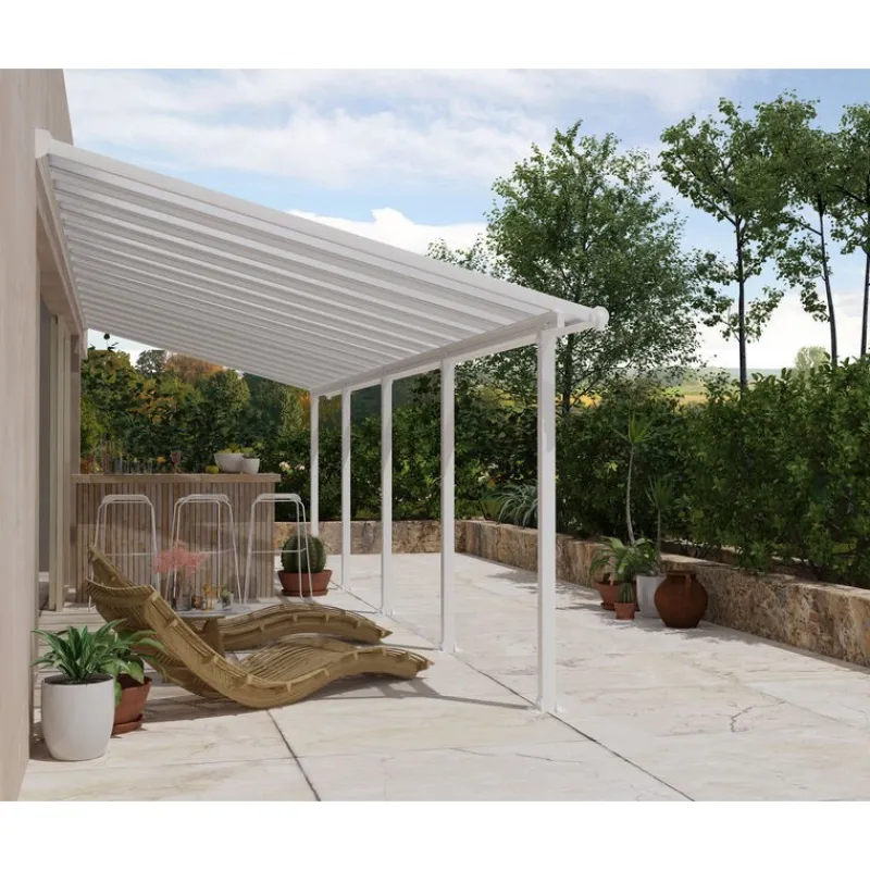 Canopia Pergole*Olympia Pergola Addossata in Alluminio 3X9.2 m Bianco