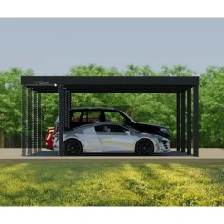 Canopia Carport*OSLO Carport in Alluminio 6X12 m Nero