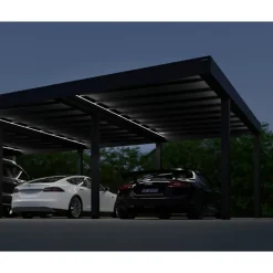 Canopia Carport*OSLO Carport in Alluminio 6X12 m Nero