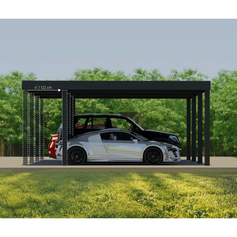 Canopia Carport*OSLO in Alluminio 6X6 m Nero