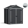 Canopia Casette Da Giardino Piccole*Rubicon Casetta Da Giardino in Policarbonato Ultra Resistente 154X185X217 cm Grigio Scuro