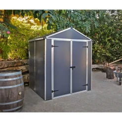 Canopia Casette Da Giardino Piccole*Rubicon Casetta Da Giardino in Policarbonato Ultra Resistente 154X185X217 cm Grigio Scuro
