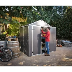 Canopia Casette Da Giardino Piccole*Rubicon Casetta Da Giardino in Policarbonato Ultra Resistente 154X185X217 cm Grigio Scuro