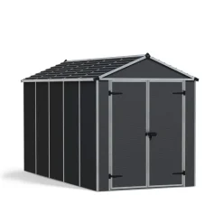 Canopia Casette Da Giardino Piccole*Rubicon Casetta Da Giardino in Policarbonato Ultra Resistente 378X185X217 cm Grigio Scuro