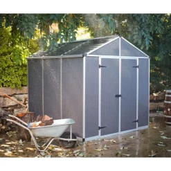 Canopia Casette Da Giardino Piccole*Rubicon Casetta Da Giardino in Policarbonato Ultra Resistente 229X237X235 cm Grigio Scuro