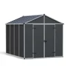 Canopia Casette Da Giardino Medie*Rubicon Casetta Da Giardino in Policarbonato Ultra Resistente 303X237X235 cm Grigio Scuro