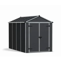Canopia Casette Da Giardino Medie*Rubicon Casetta Da Giardino in Policarbonato Ultra Resistente 303X185X217 cm Grigio Scuro