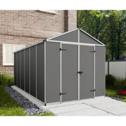 Canopia Casette Da Giardino Grandi*Rubicon Casetta Da Giardino in Policarbonato Ultra Resistente 452X237X235 cm Grigio Scuro
