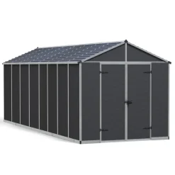 Canopia Casette Da Giardino Grandi*Rubicon Casetta Da Giardino in Policarbonato Ultra Resistente 602X237X235 cm Grigio Scuro