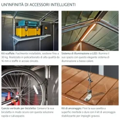 Canopia Casette Da Giardino Grandi*Rubicon Casetta Da Giardino in Policarbonato Ultra Resistente 602X237X235 cm Grigio Scuro