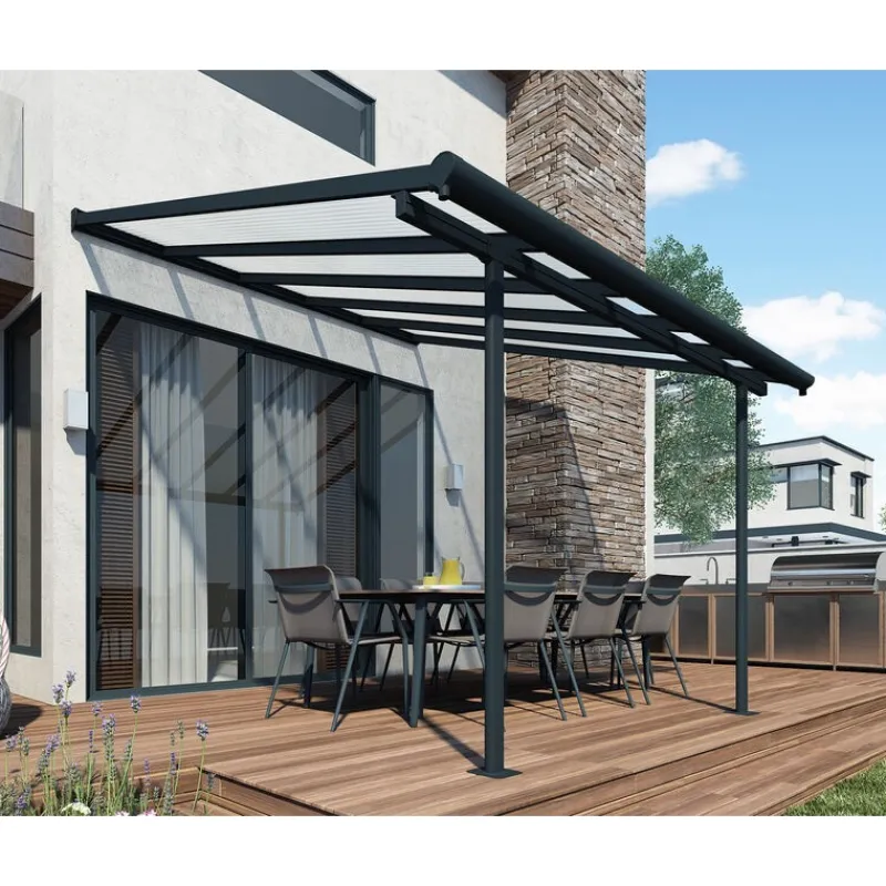Canopia Pergole*Sierra Pergola Addossata in Alluminio 3X3 m Grigio