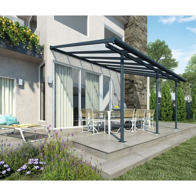 Canopia Pergole*Sierra Pergola Addossata in Alluminio 3X4.3 m Grigio