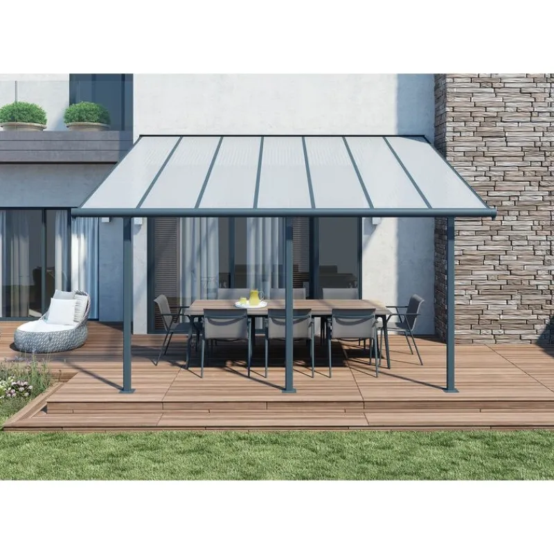 Canopia Pergole*Sierra Pergola Addossata in Alluminio 3X4.3 m Grigio