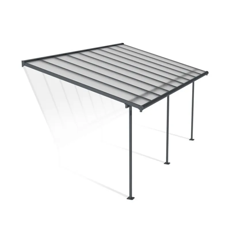 Canopia Pergole*Sierra Pergola Addossata in Alluminio 3X5.6 m Grigio