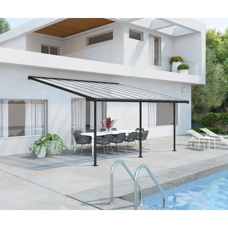 Canopia Pergole*Sierra Pergola Addossata in Alluminio 3X5.6 m Grigio