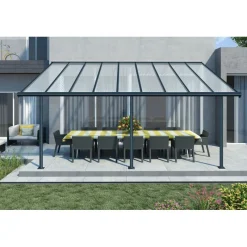 Canopia Pergole*Sierra Pergola Addossata in Alluminio 3X5.6 m Grigio
