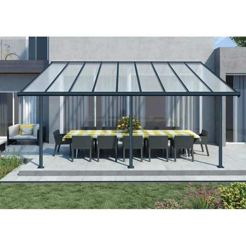 Canopia Pergole*Sierra Pergola Addossata in Alluminio 3X5.6 m Grigio