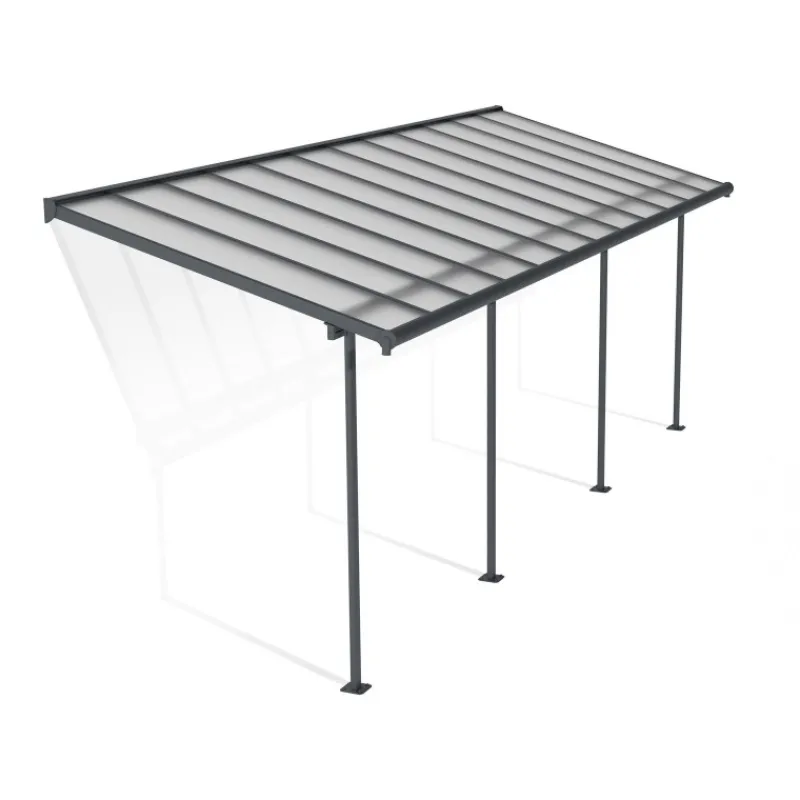 Canopia Pergole*Sierra Pergola Addossata in Alluminio 2.3X6.7 m Grigio