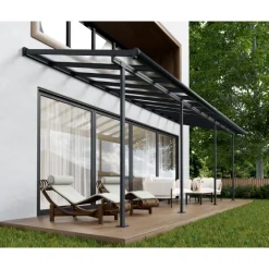 Canopia Pergole*Sierra Pergola Addossata in Alluminio 2.3X6.7 m Grigio