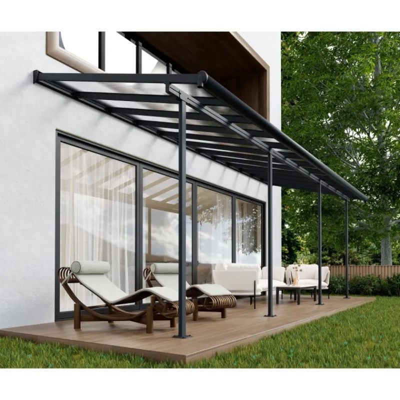 Canopia Pergole*Sierra Pergola Addossata in Alluminio 2.3X6.7 m Grigio