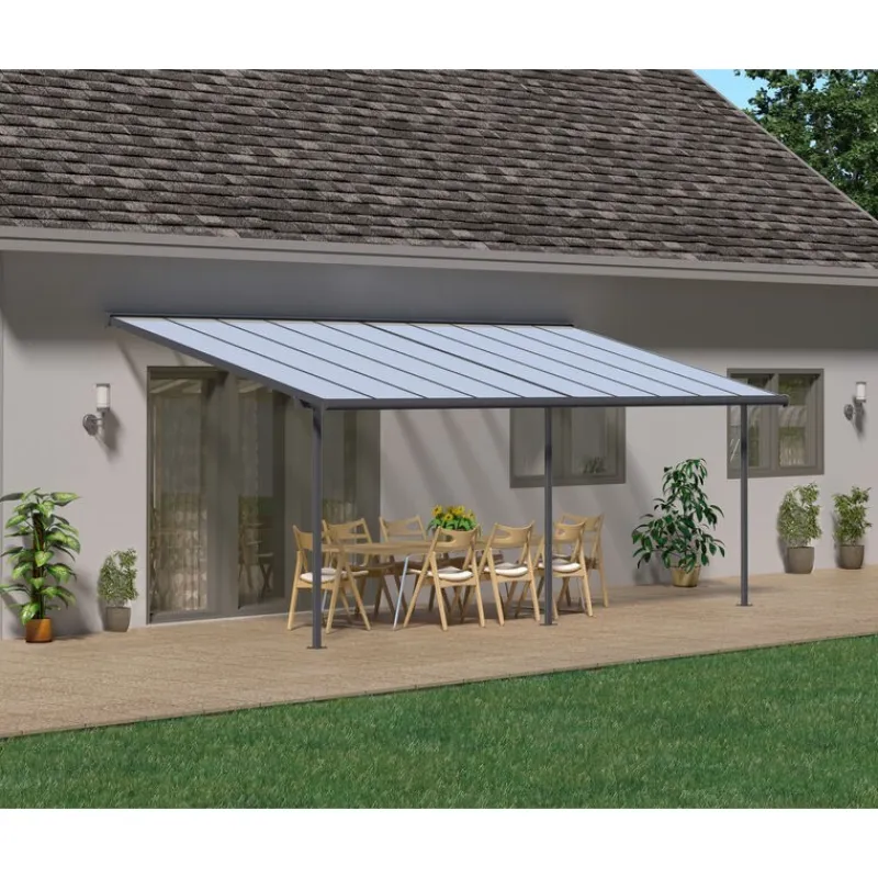 Canopia Pergole*Sierra Pergola Addossata in Alluminio 3X6.2 m Grigio