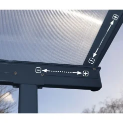 Canopia Pergole*Sierra Pergola Addossata in Alluminio 3X6.2 m Grigio