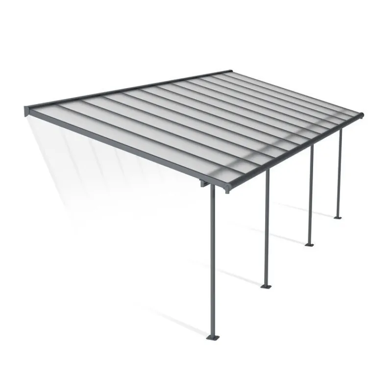 Canopia Pergole*Sierra Pergola Addossata in Alluminio 3X7.4 m Grigio