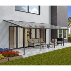 Canopia Pergole*Sierra Pergola Addossata in Alluminio 3X7.4 m Grigio