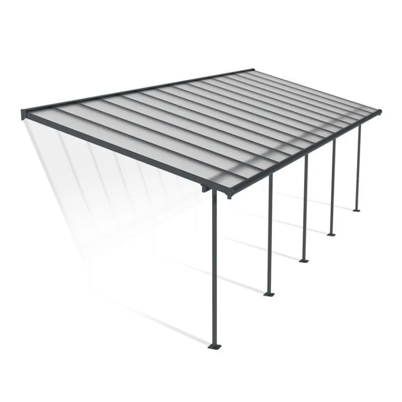 Canopia Pergole*Sierra Pergola Addossata in Alluminio 3X8.6 m Grigio