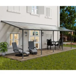 Canopia Pergole*Sierra Pergola Addossata in Alluminio 3X8.6 m Grigio