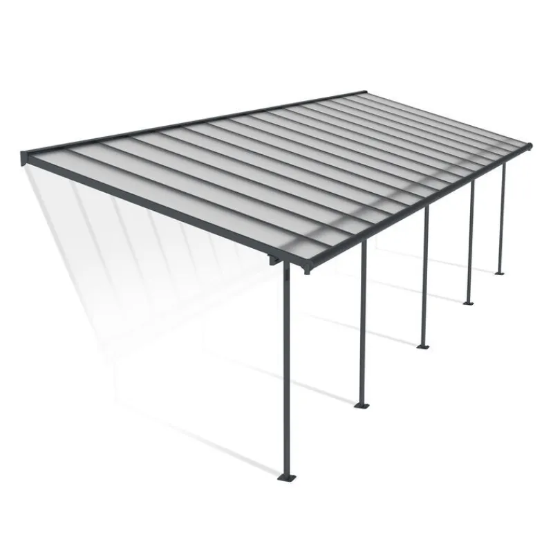 Canopia Pergole*Sierra Pergola Addossata in Alluminio 3X9.7 m Grigio