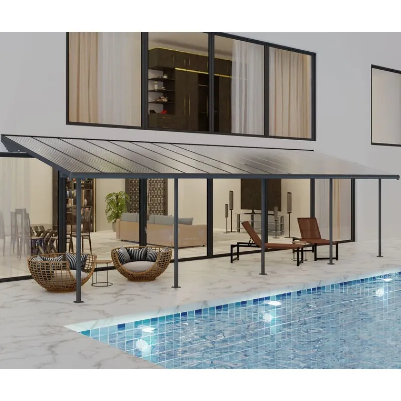 Canopia Pergole*Sierra Pergola Addossata in Alluminio 3X9.2 m Grigio