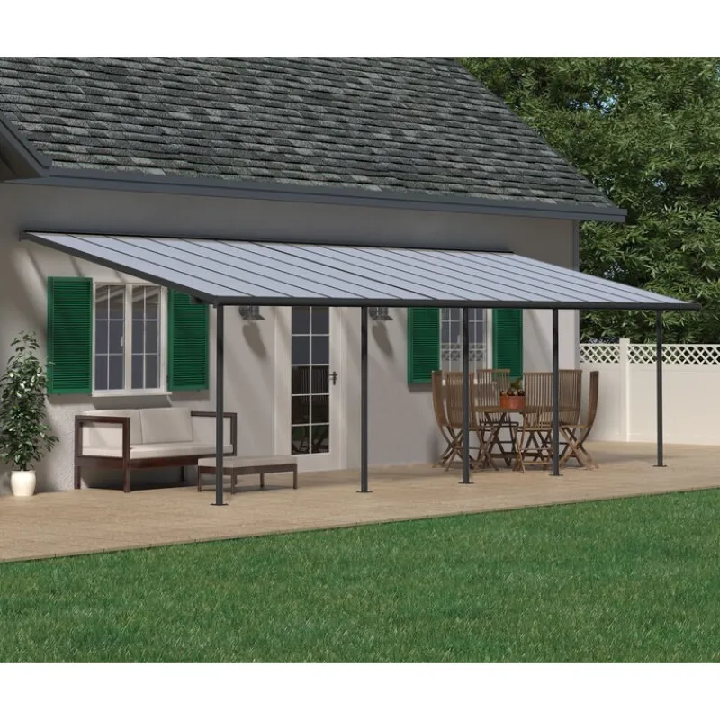 Canopia Pergole*Sierra Pergola Addossata in Alluminio 3X9.2 m Grigio