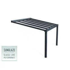 Canopia Pergole*Stockholm Pergola Addossata in Alluminio di Premium 3.4X3.7 m Trasparente