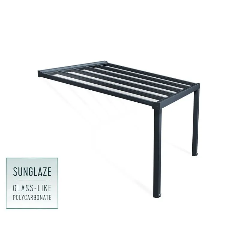 Canopia Pergole*Stockholm Pergola Addossata in Alluminio di Premium 3.4X3.7 m Trasparente