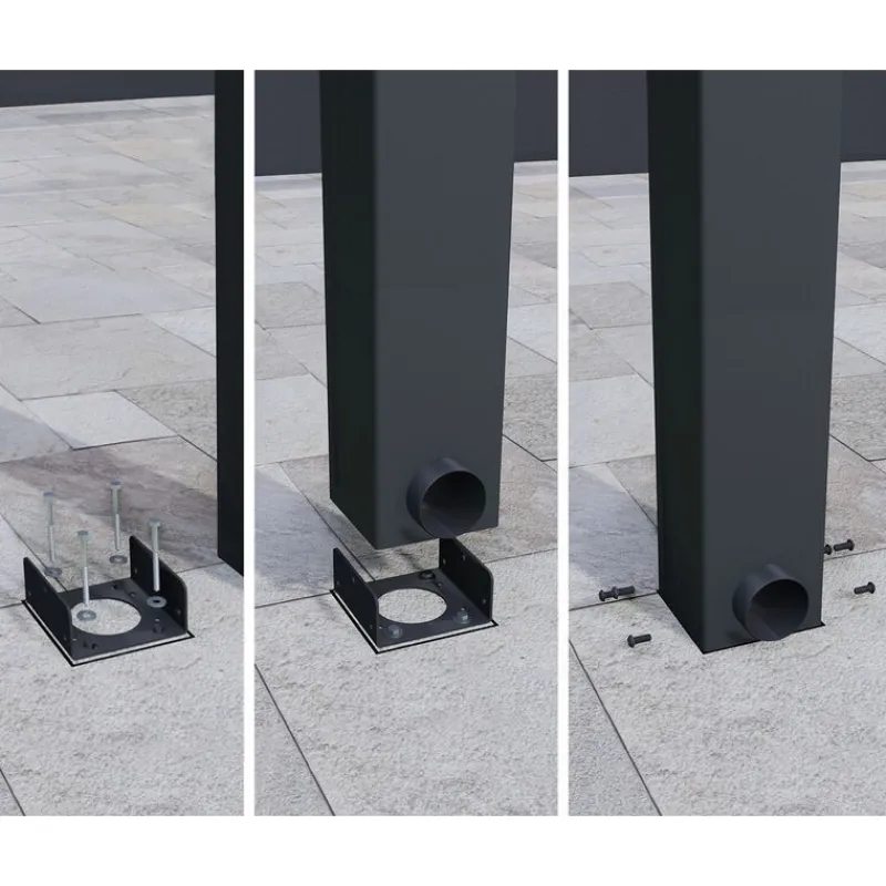 Canopia Pergole*Stockholm Pergola Addossata in Alluminio di Premium 3.4X3.7 m Trasparente