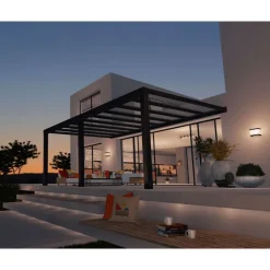 Canopia Pergole*Stockholm Pergola Addossata in Alluminio di Premium 3.4X6.6 m Trasparente