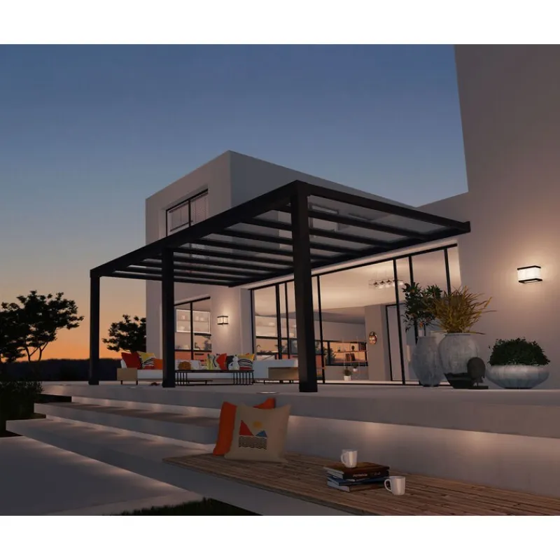 Canopia Pergole*Stockholm Pergola Addossata in Alluminio di Premium 3.4X6.6 m Trasparente