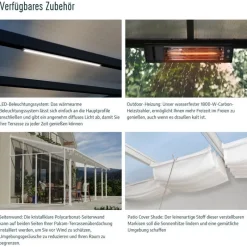 Canopia Pergole*Stockholm Pergola Addossata in Alluminio di Premium 3.4X6.6 m Trasparente