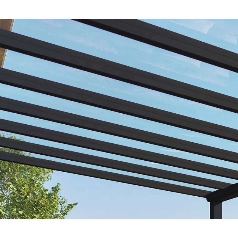 Canopia Pergole*Stockholm Pergola Addossata in Alluminio di Premium 3.4X7.3 m Trasparente