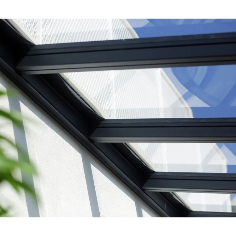 Canopia Pergole*Stockholm Pergola Addossata in Alluminio di Premium 3.4X8 m Trasparente