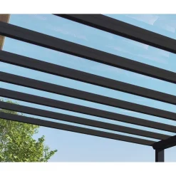 Canopia Pergole*Stockholm Pergola Addossata in Alluminio di Premium 3.4X8 m Trasparente