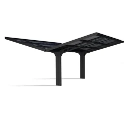 Canopia Carport*Sydney Carport Doppio Tetto a V in Alluminio 6 X 6 m Nero