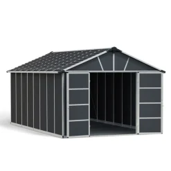Canopia Casette Da Giardino Grandi*Yukon Casetta Da Giardino in Policarbonato 519X332X252 cm Grigio Pavimento Incluso
