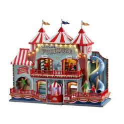 Lemax Edifici Illuminati|Edifici E Giostre In Movimento*Circus Funhouse con Alimentatore 4.5V Cod. 05616