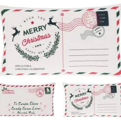 Koopman Cuscini E Plaid*Cuscino Decorativo Cartoline Natale 50x30 Cm. Pezzo Singolo