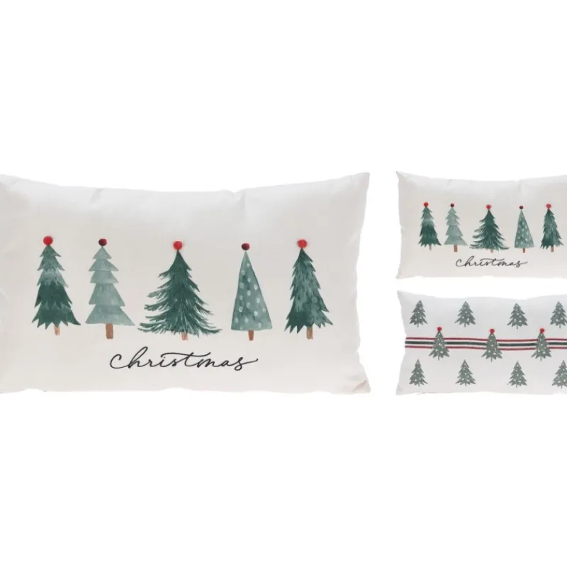 Koopman Cuscini E Plaid*Cuscino Decoravito Alberi Natale 30x50 Cm. Pezzo Singolo