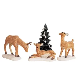 Lemax Personaggi*Dad and Fawns Set of 4 Cod. 92299